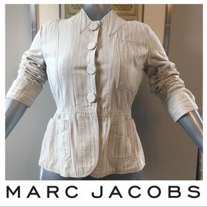 MARC JACOBS 💯 Cotton Striped Blazer in Linen/Grey